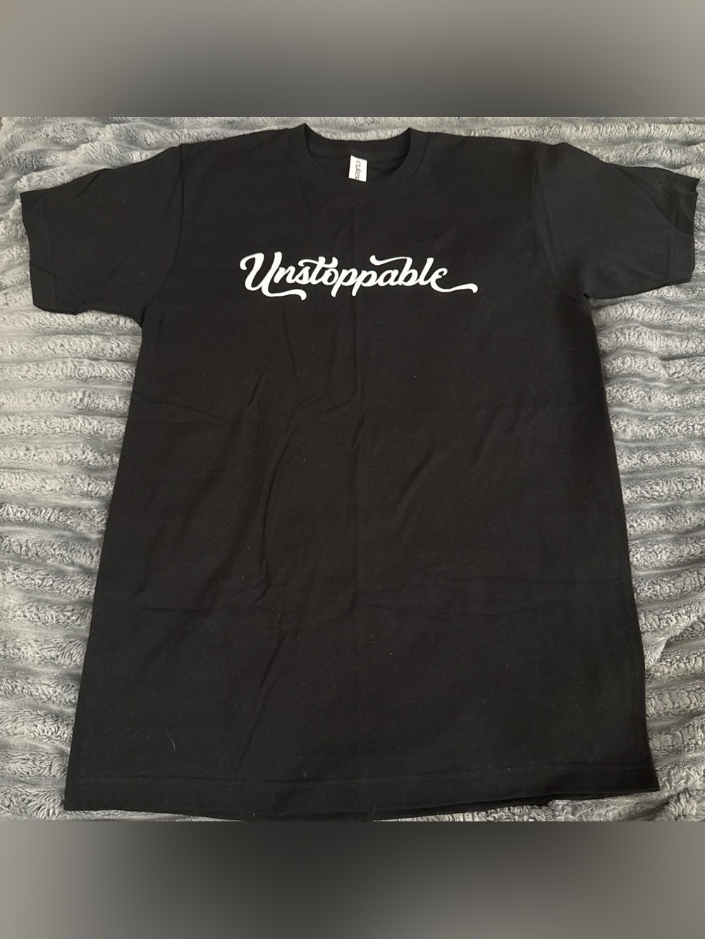 Tultex Black 'Unstoppable' Graphic Crewneck T-Shirt